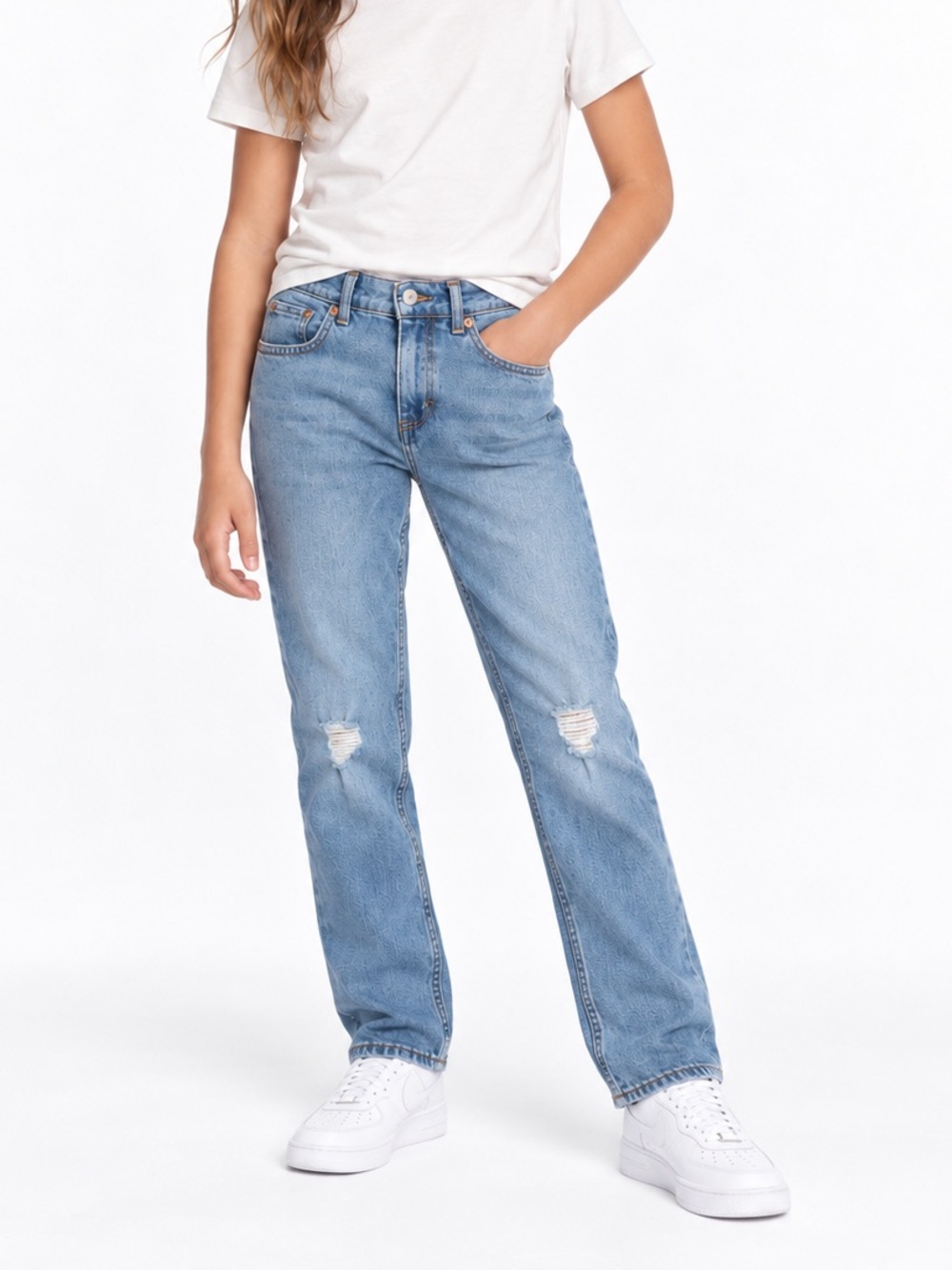 Levi’s Girls Light Wash Distressed Jeans Size 12 Regular